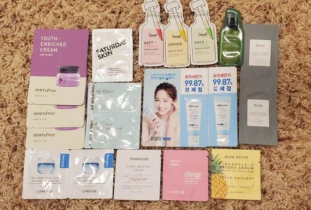 korean skincare sample lot kbeauty skincare sweet chef innisfree