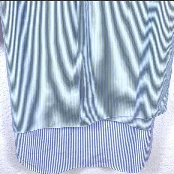 Theory Jodalee Taff Striped Poplin Shirt Dress Blue White Size 2 3