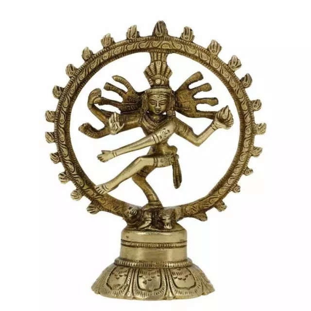 Vintage Brass Lord Shiva Bhole Nath Natraj God Natraja Statue Gift Saawan Puja