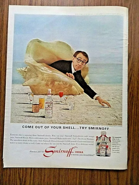 1966 Smirnoff Vodka Ad Hollywood Movie Star Woody Allen