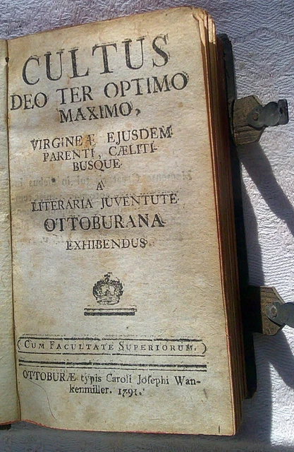 OTTOBEUREN 1791 CULTUS Deo Ter Optimo Maximo EUR 1,00 PicClick DE