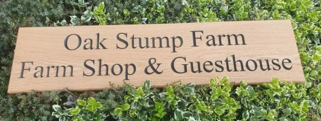 Personalised Oak House Sign, Carved, Custom Engraved Outdoor Wooden Name Plaque