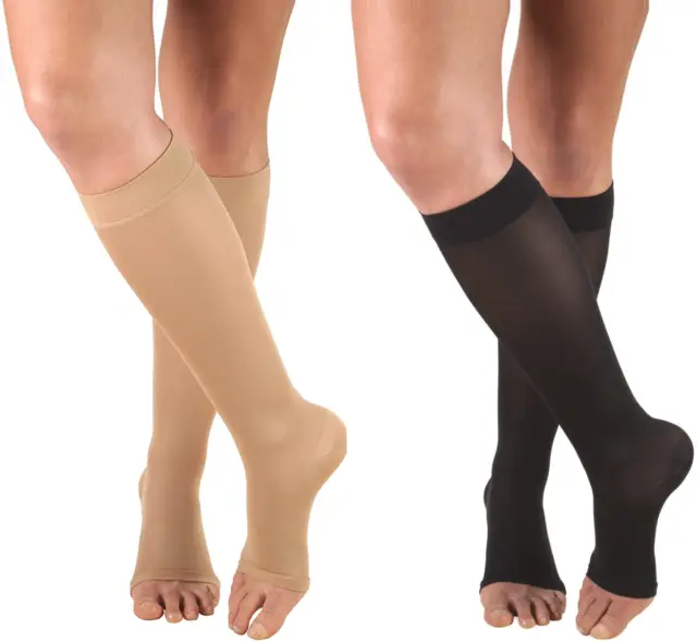 Truform Womens 0361 Compression Stockings Knee High Open Toe 20-30 mmHg 1x Pair