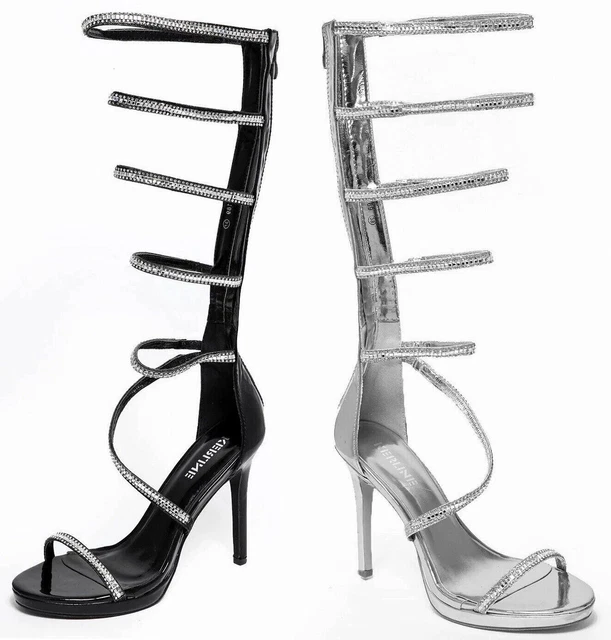 Buy Silver Heeled Sandals for Women by Everqupid Online | Ajio.com