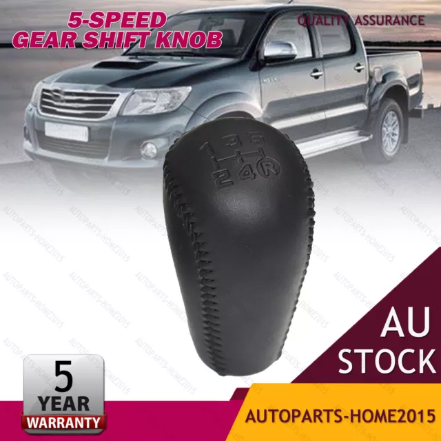 Mannul 5-speed Gear Shift Knob Leather For Toyota Hilux Vigo KUN26 MK6 SR5 4WD