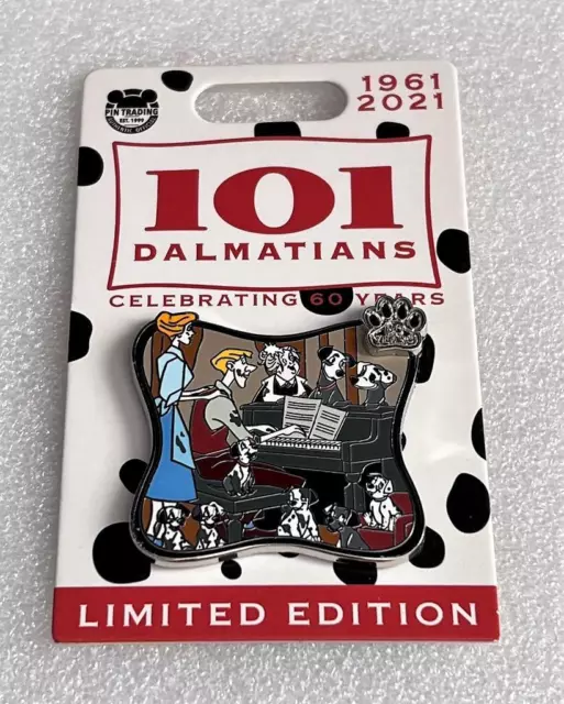 Disney 101 Dalmatians 60th Anniversary Roger Anita Pongo & Nanny at Piano LE Pin