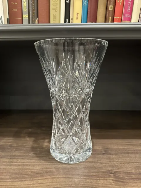 Vintage Hand Cut 24% Lead Crystal 11" Vase Made In Poland