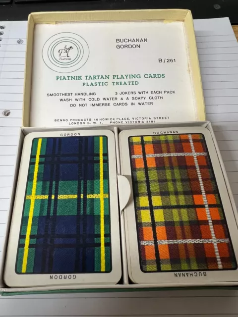 Antique 2 Decks Austrian Playing Cards PIATNIK Original Box, BUCHANAN GORDON