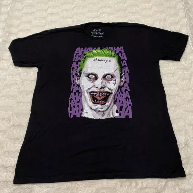 Jack of All Trades T-Shirt Men's XL Black Suicide Squad Joker Graphic Pullover