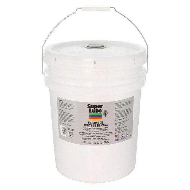SUPER LUBE 56105 Pure Silicone Oil,100cStPail,5 gal.