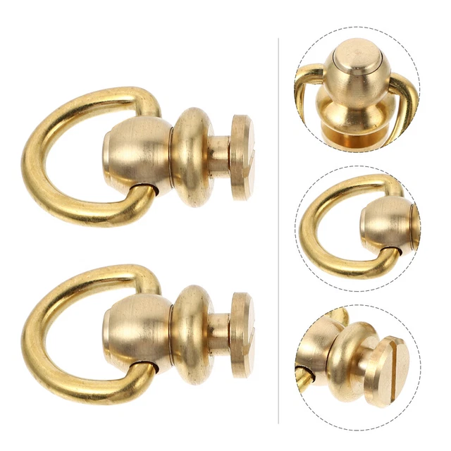 2 Pcs Luggage DIY Buckles Collar Nails Stud Purse Studs Bag Brass Rivet Rivets
