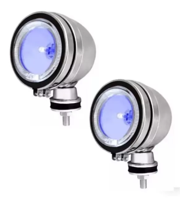 2x 4" CHROME BLUE ANGEL EYE HALOGEN SPOT LIGHT FOG CAR SPOT LIGHTS 4x4