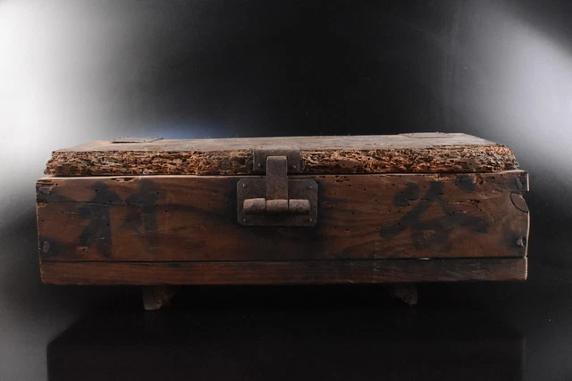D1423: Japanese Old Wooden CONTAINER Accessories Case Box