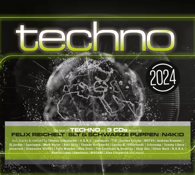 CD Techno 2024 von Various Artists 3CDs by Felix Reichelt, SLT, Schwarze Puppen