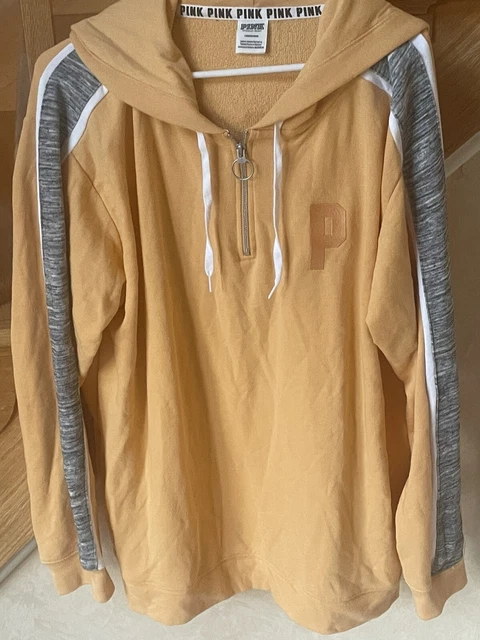 VICTORIA'S SECRET  Pink Womens Gray Long Sleeve Pullover Hoodie Sweatshirt Large