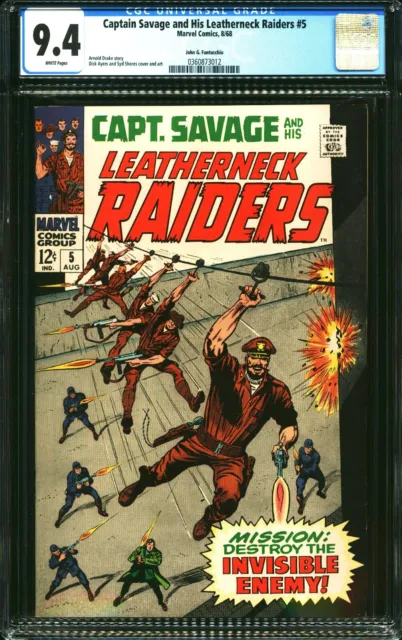 Captain Savage # 5 CGC 9.4 -- 1968 -- Fantucchio Pedigree.  Ayers. #0360873012
