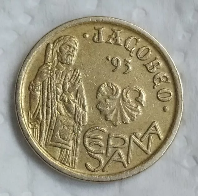 Moneda de 5 pesetas de España Jacobeo año 1993