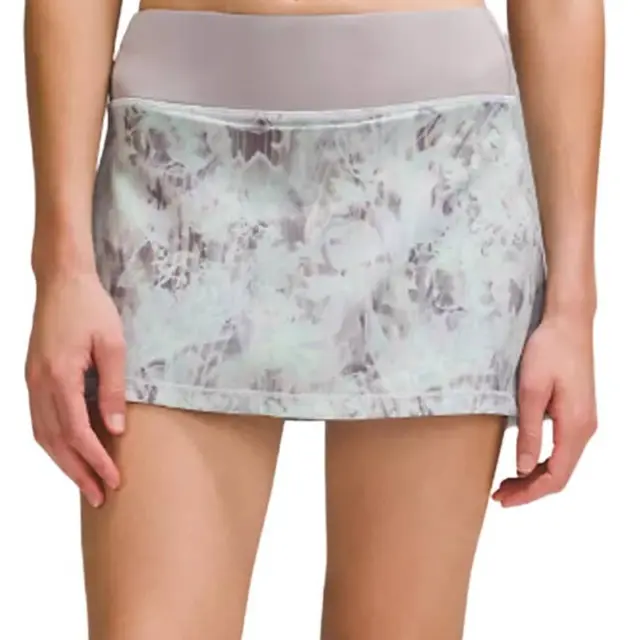 Lululemon Pace Rival MR Skirt Regular Length Heather Lux Multi/Black Grey  Sz 10