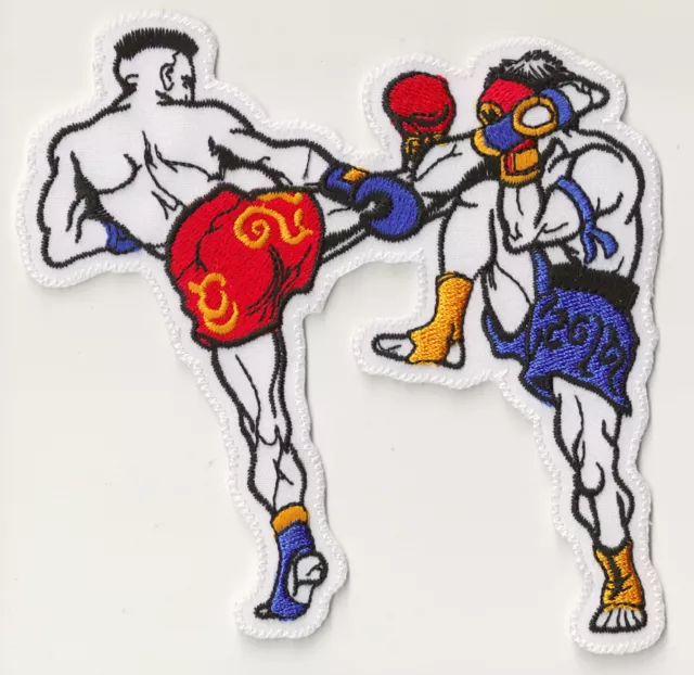 Patch écusson patche Muay Thai boxers medium high kick thermocollant