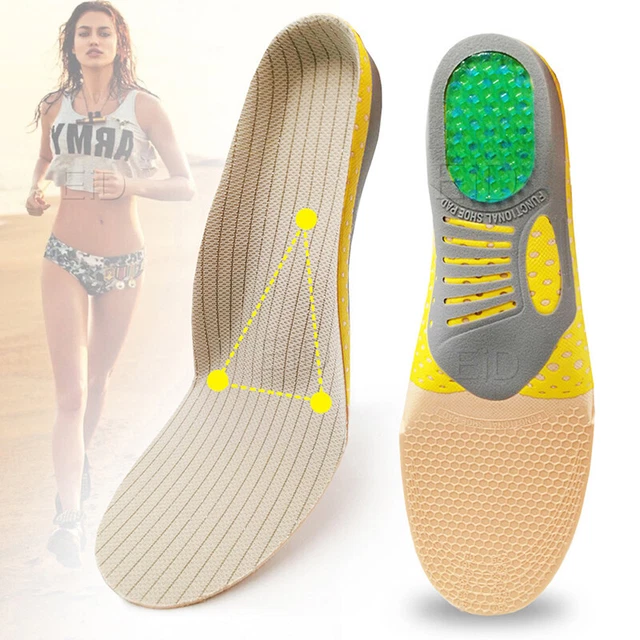 Plantilla de gel ortopédico plana excelente almohadilla de soporte para arco fascitis plantar unisex&