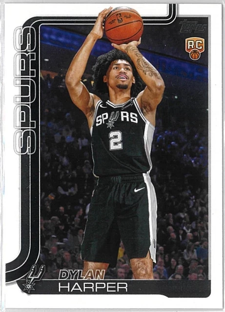 RARE 2025-26 TOPPS Flagship DYLAN HARPER Rookie Card RC #202 - SA Spurs ...