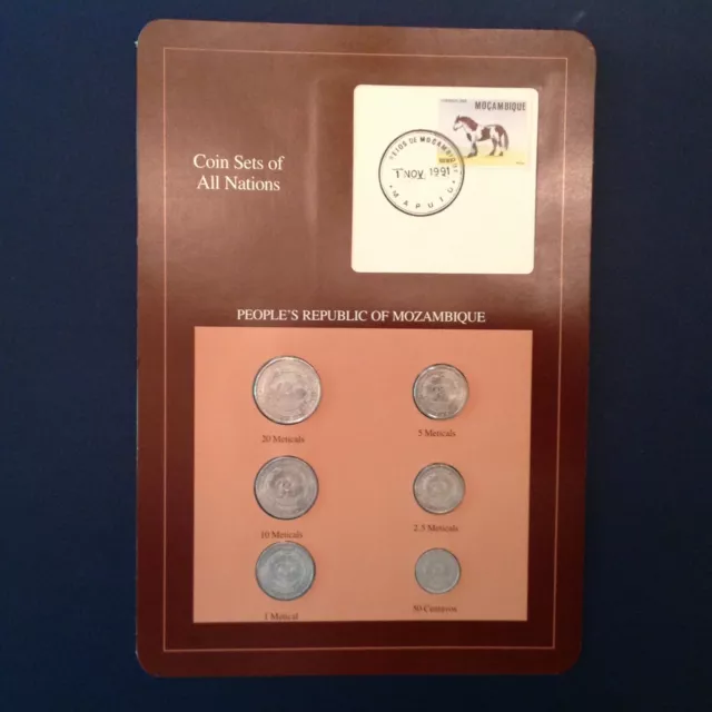 Mozambique - Franklin Mint Coin Sets of All Nations  - Six Coin Set 1982-1986