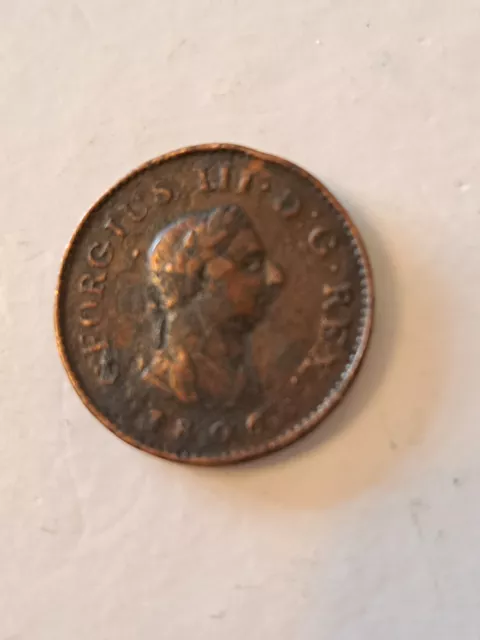 1806 King George III Farthing Coin slightly bent(see pics)
