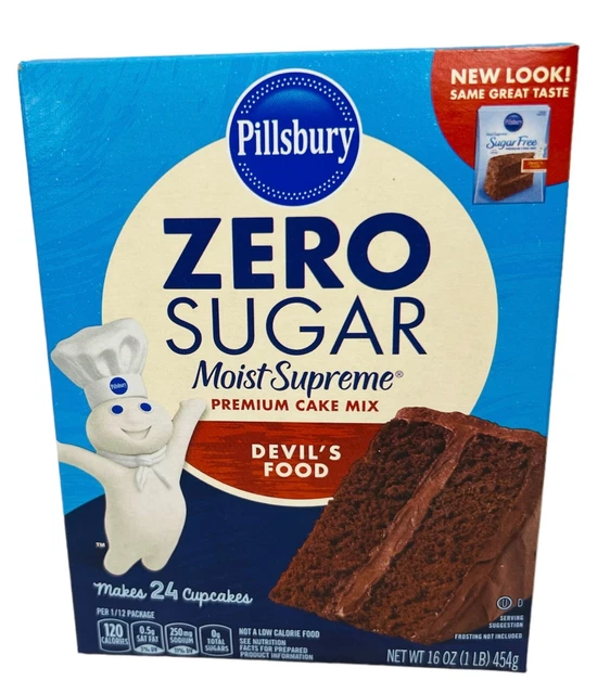 PILLSBURY ZERO SUGAR Devil&amp;#39;s Food Cake Mix 16 oz £4.35 - PicClick UK