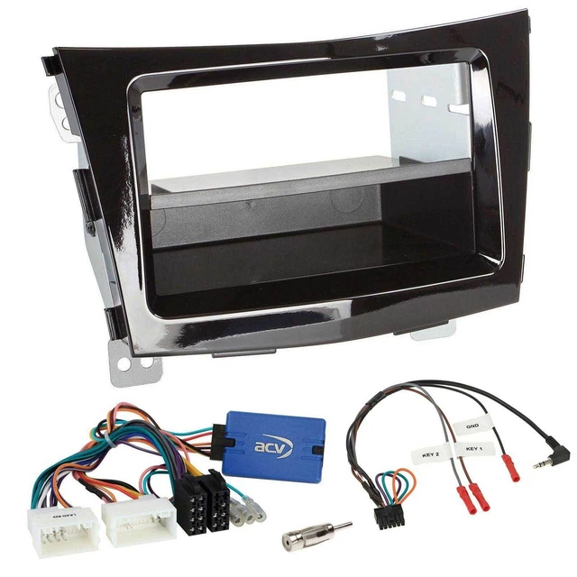 Set radio adattatore volante DIN autoradio per SsangYong Tivoli da 15 pianoforte nero