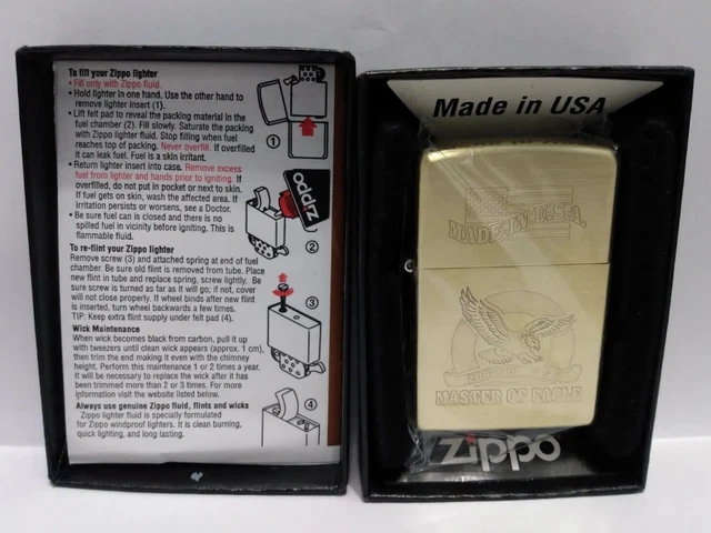 Zippo 2013 Solid Brass Made in USA Eagle 3