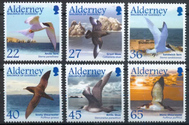 Alderney 2003 Migrating Birds: Seabirds set SG A210-A215 MNH mint *COMBINED P&P