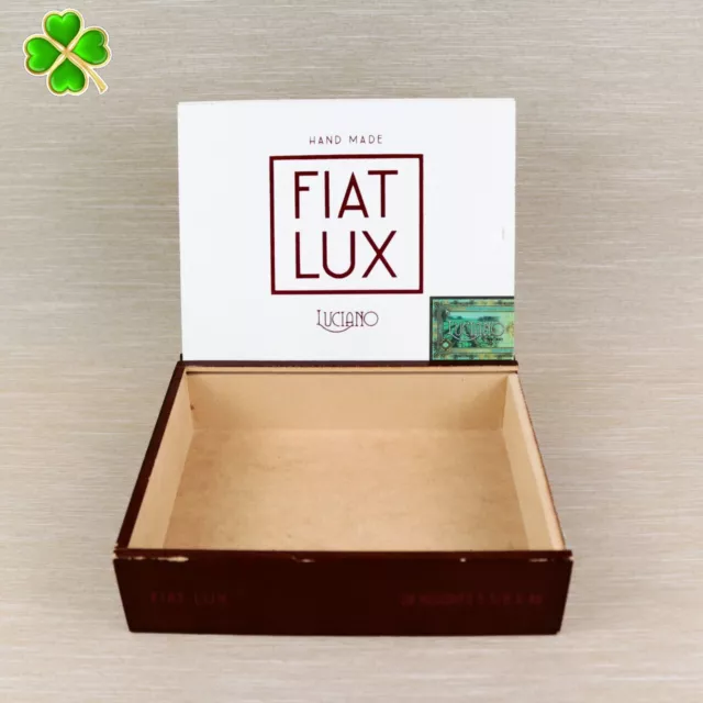 Fiat Lux Luciano Insights Empty Wood Cigar Box 7.5" x 6.5" x 2"