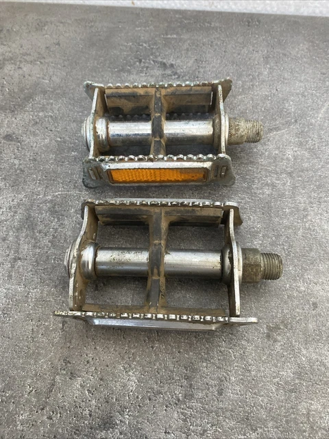 Paire De Pédales Vélo Vintage Lyotard - Acier Argenté - Fabrication Française - Pour Vélo De Route/course