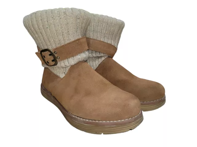 Skechers J'Adore Women's Australian Brown Suede Leather Sweater Ankle Booties 8M