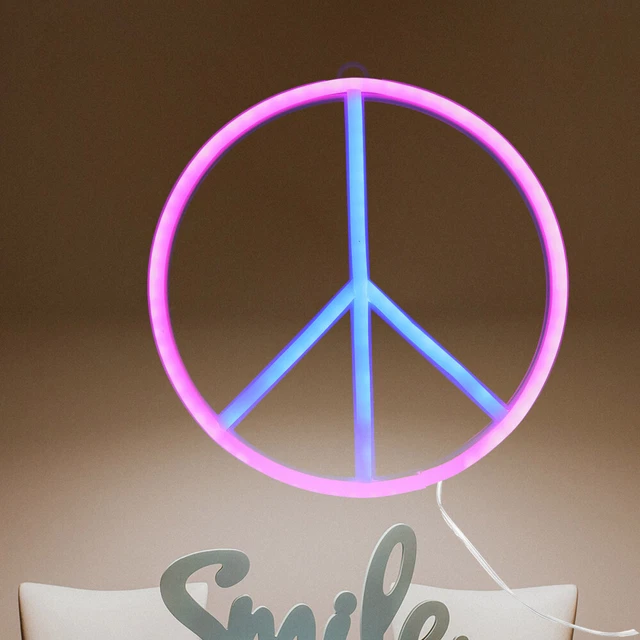 HOME SIGN WALL Decor Neon Signs for LED Strip Light Peace Symbol Lights