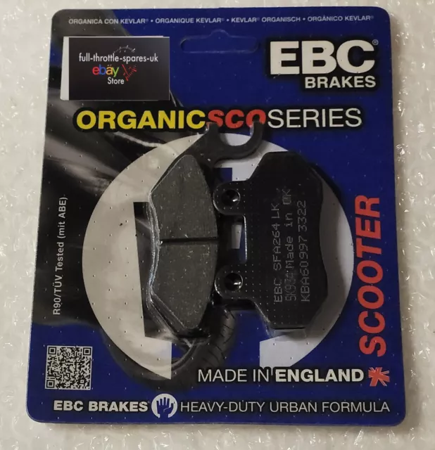 fits: KEEWAY K-LIGHT 125 ie 2018-2022 NEW ORGANIC FRONT BRAKE PADS EBC SFA264