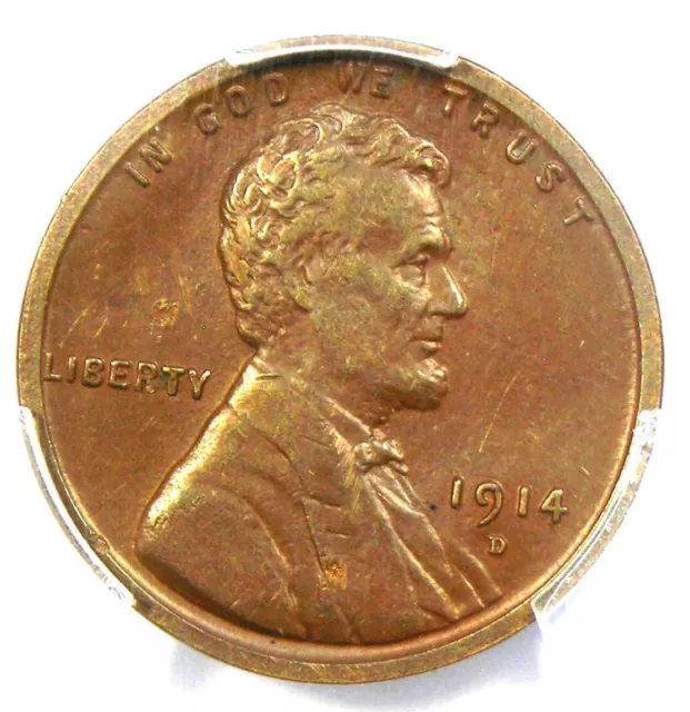 1914-D Lincoln Wheat Cent 1C - Certified PCGS AU Details - Rare Key Date Penny!
