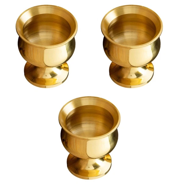 3 pz ciotola offerta per altare buddista acqua ottone cristallo tazza da tè