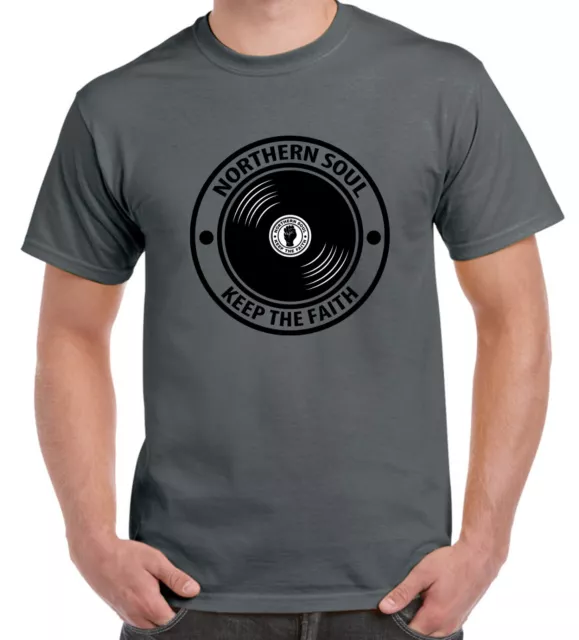 T-shirt da uomo Northern Soul Keep The Faith Record - Wigan Motown mod casinò