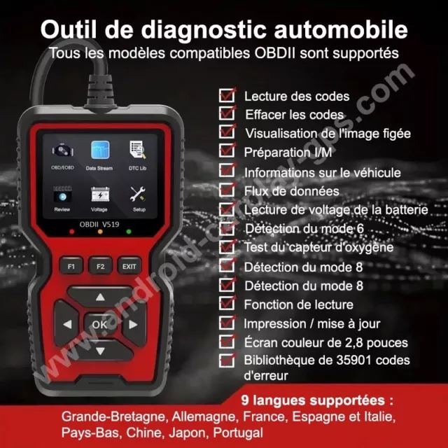 Scanner Universel OBD II Outil de Diagnostic de voiture