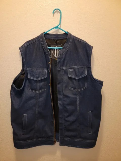 Mens 4XL Denim Club Style Vest With Concealed Carry Pocket. *USED*