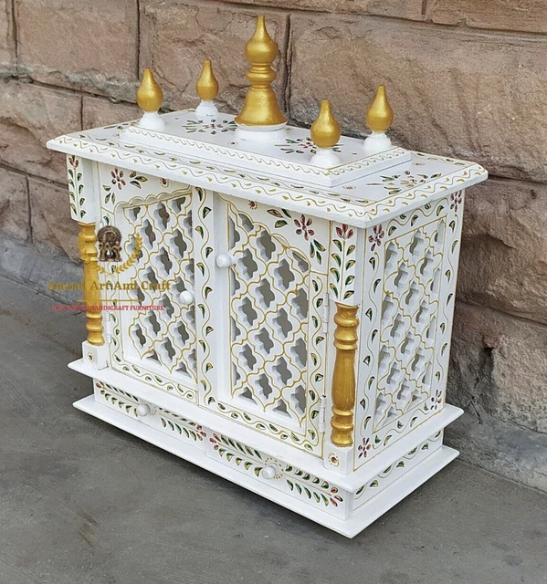 WOODEN TEMPLE MANDIR Handcrafted Mandir Pooja Ghar Mandap For Worship