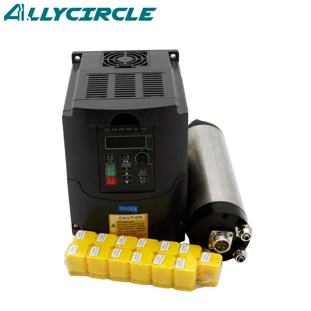 0.8KW Water Cooled Spindle Motor AC220V 400HZ 6A 65MM 24000RPM+VFD Inverter+ER11