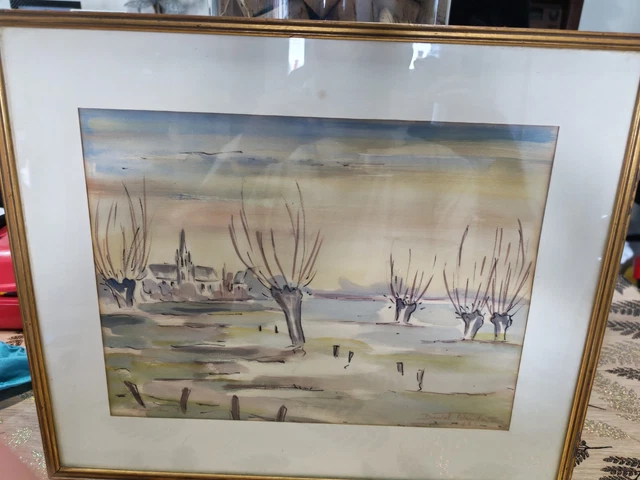 Grande Aquarelle Double Face - Ecole De Provence - Période A