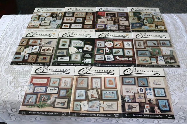 CATTITUDES JEANETTE CREWS CROSS STITCH 170 - 1203 First - Twelfth Litter U PICK