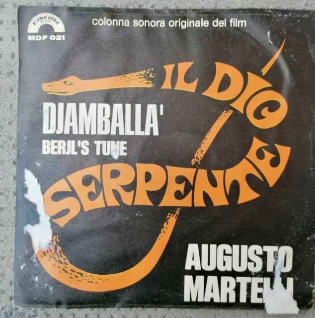 45 giri 7" COLONNA SONORA IL DIO SERPENTE DJAMBALLA' AUGUSTO MARTELLI - CINEVOX