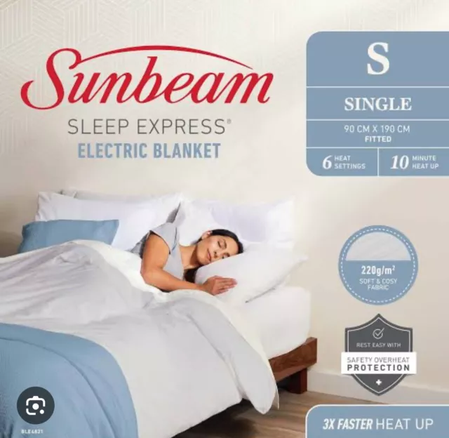 NEW Sunbeam Sleep Express Electric Blanket Single BLE4821