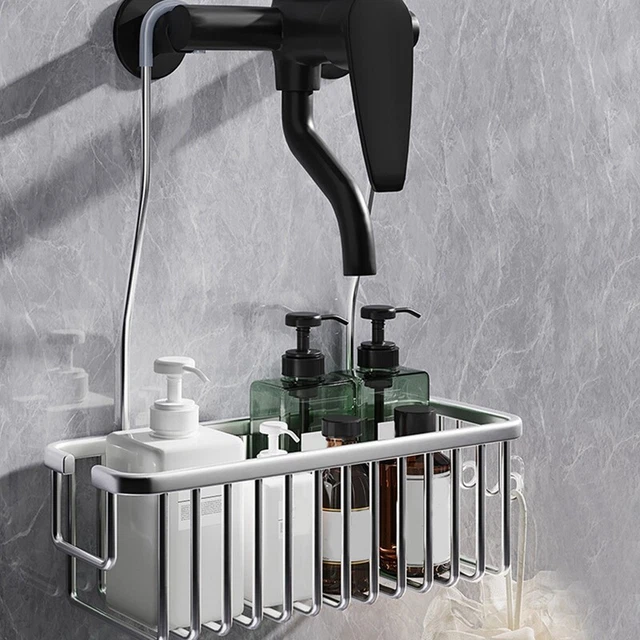 1 pezzo Scaffale da parete in alluminio per cucina con ganci