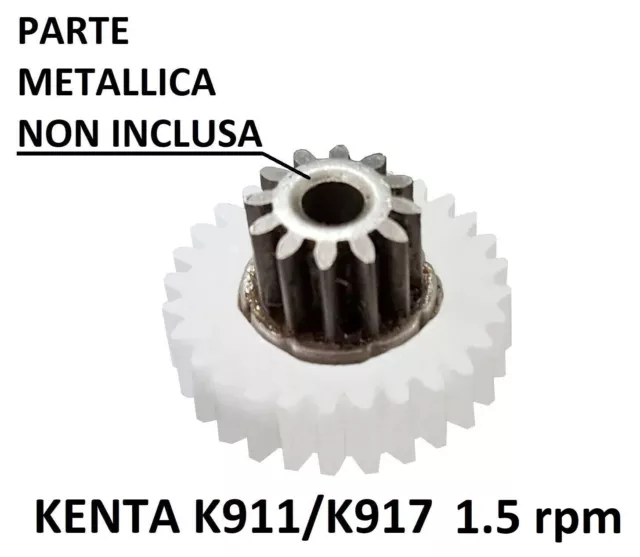 Ingranaggio in nylon per motoriduttore stufa a pellet Kenta K911 K917 1,5 rpm