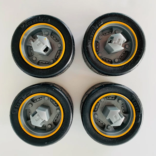 SET OF 4 Tonka Plastic Rubber Wheels Replacement Toy Parts New 24.68